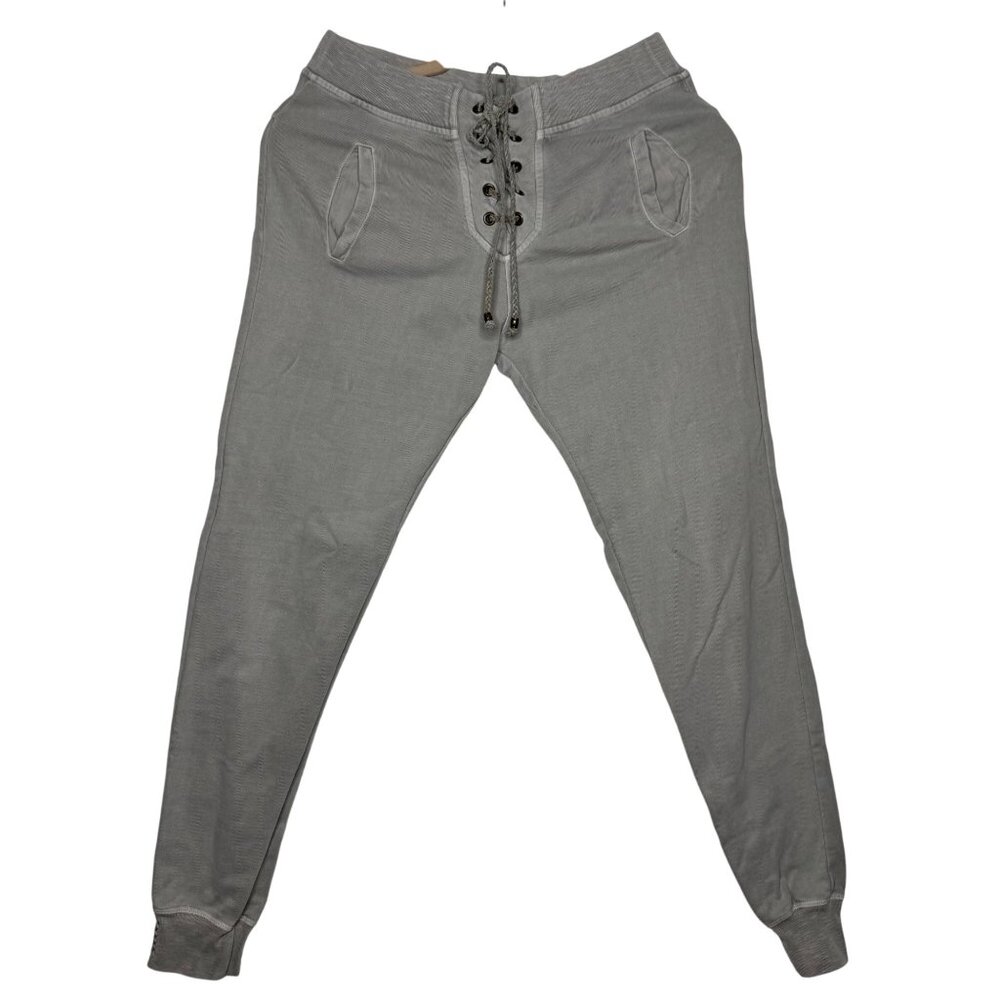 Ragdoll Gray Light wash Lace-up front welt pockets Joggers sweatpants Women L
